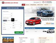 Tablet Screenshot of colombiacarsrental.com